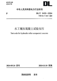 DL/T 5433-2024 水工碾压混凝土试验规程 正式版附条文说明